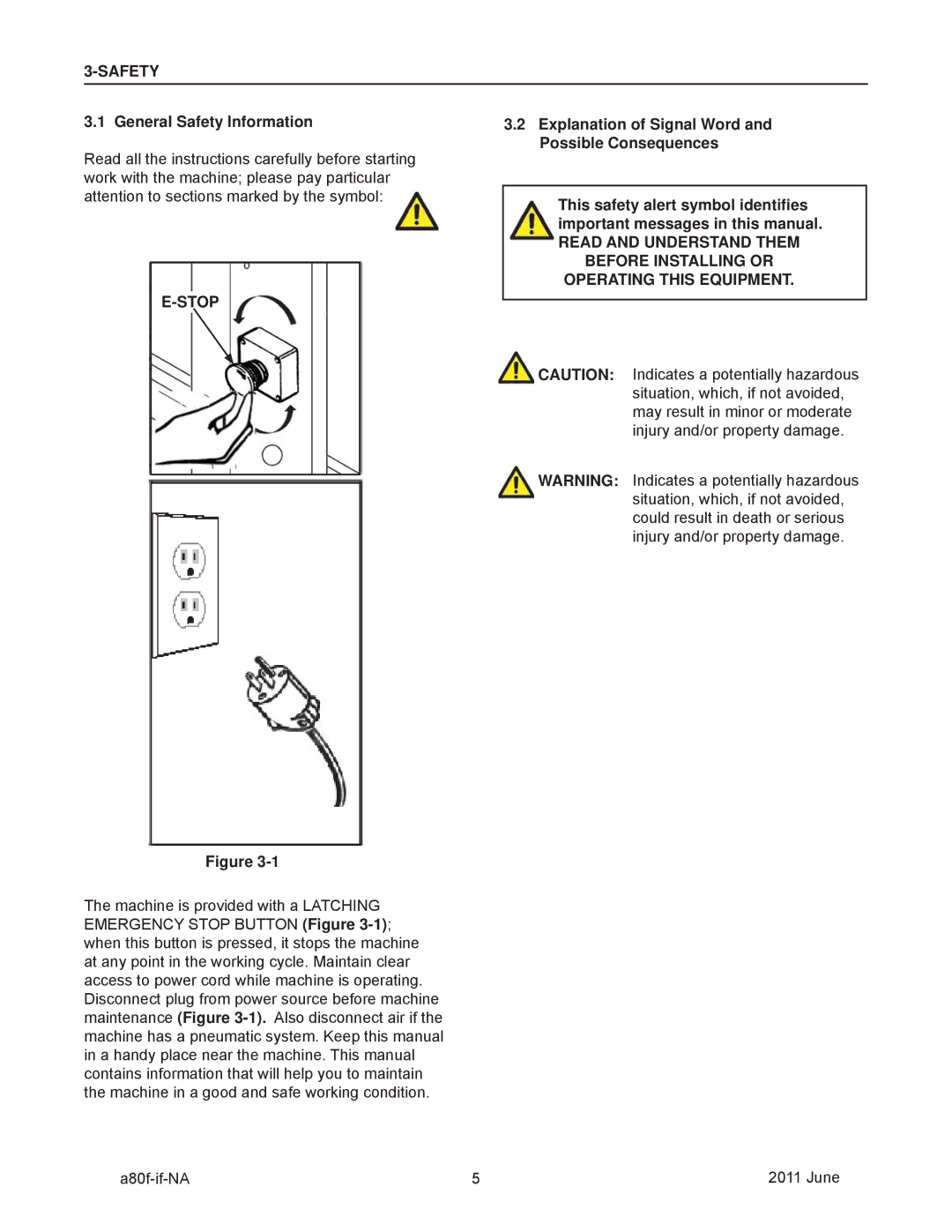 3M 11000 operating instructions General Safety Information, Stop 