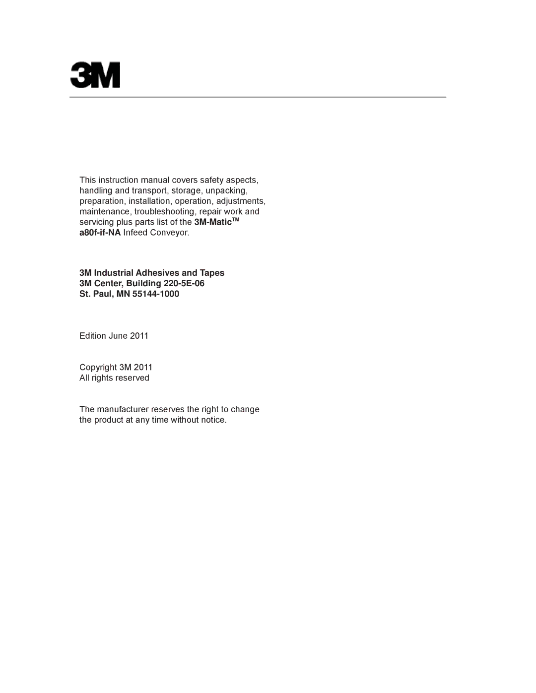 3M 11000 operating instructions 