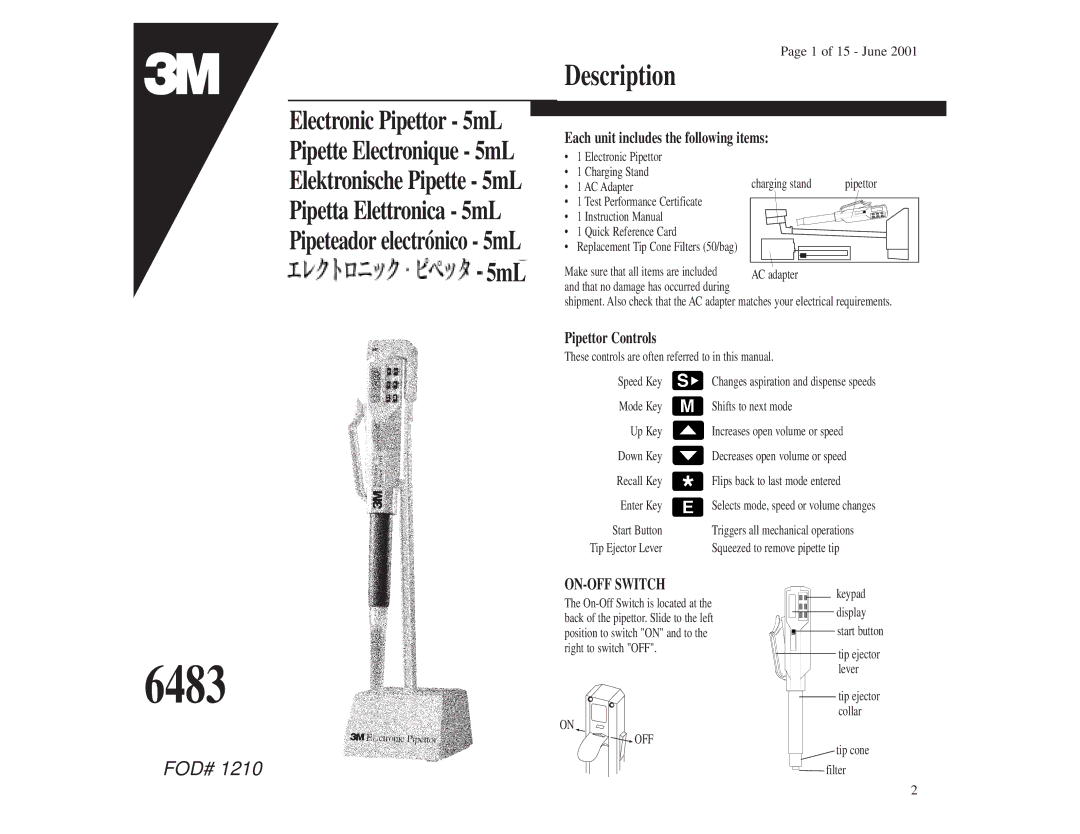 3M 1210 instruction manual Description 