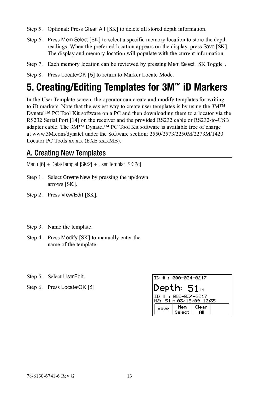 3M 1420E-iD, 1420-iD manual Creating/Editing Templates for 3M iD Markers, Creating New Templates 