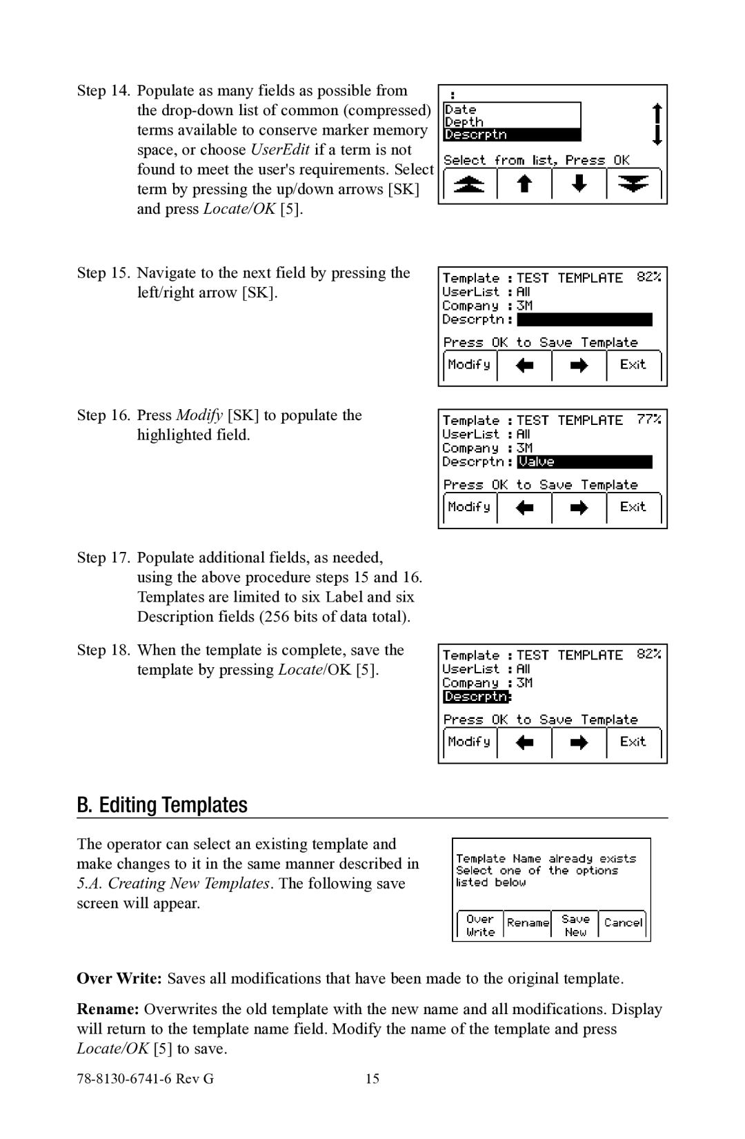 3M 1420E-iD, 1420-iD manual Editing Templates 