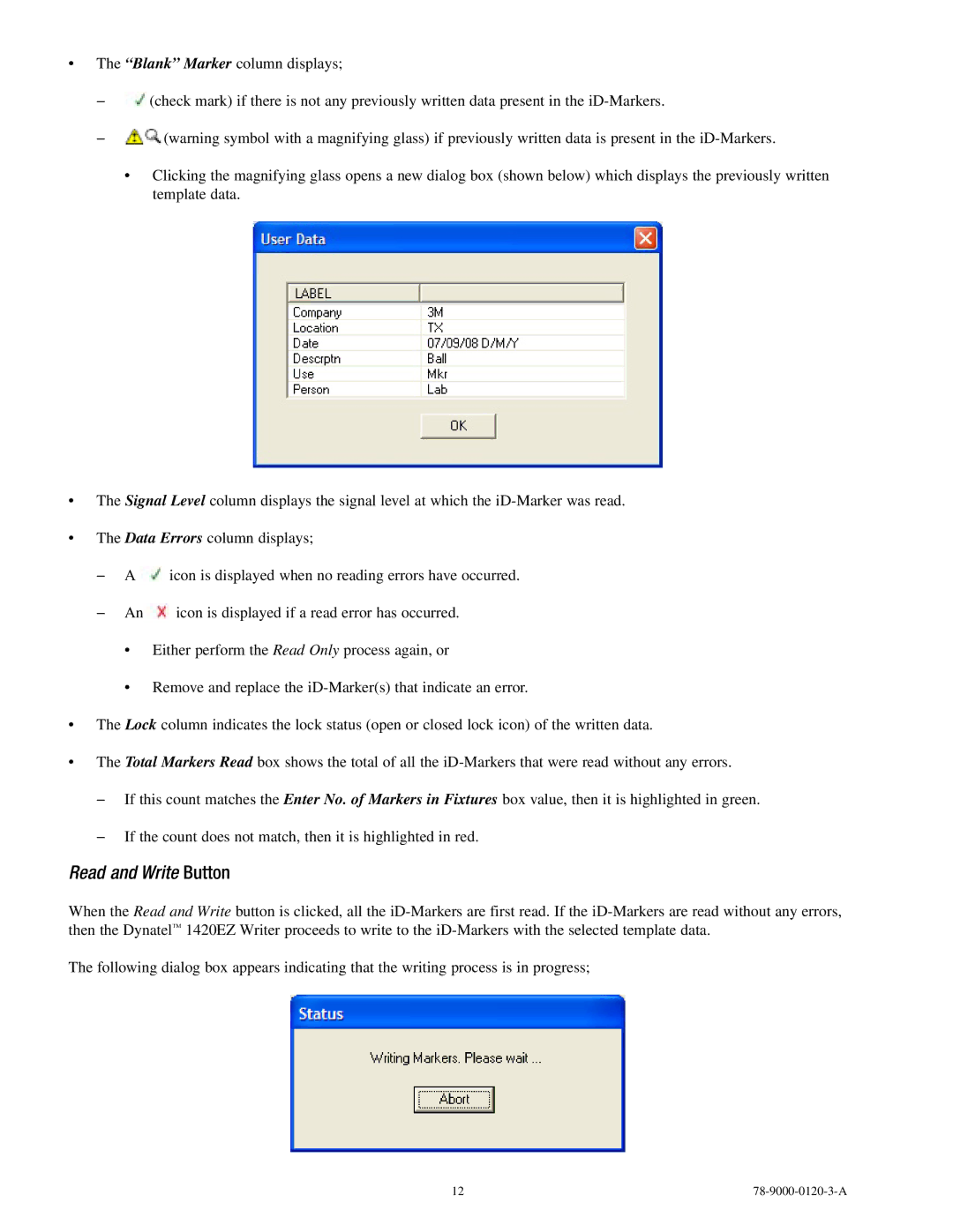 3M 1420EZ manual Read and Write Button 