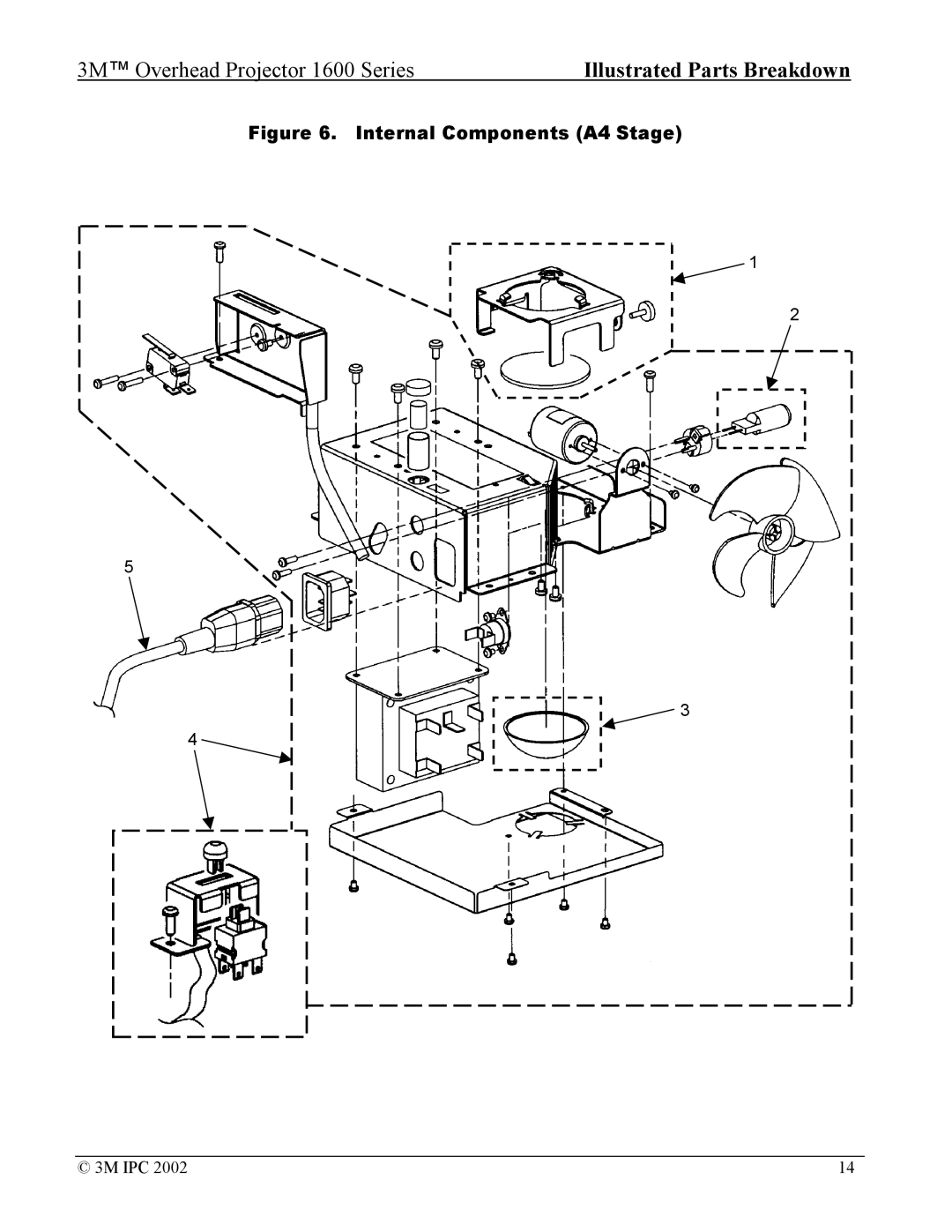 3M 1600 manual Internal Components A4 Stage 