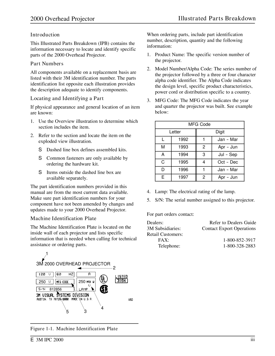 3M 2000 manual Introduction 