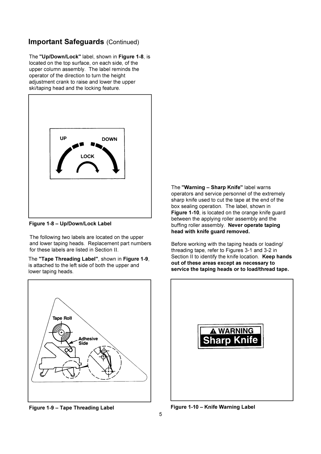 3M 200a manual Up/Down/Lock Label 