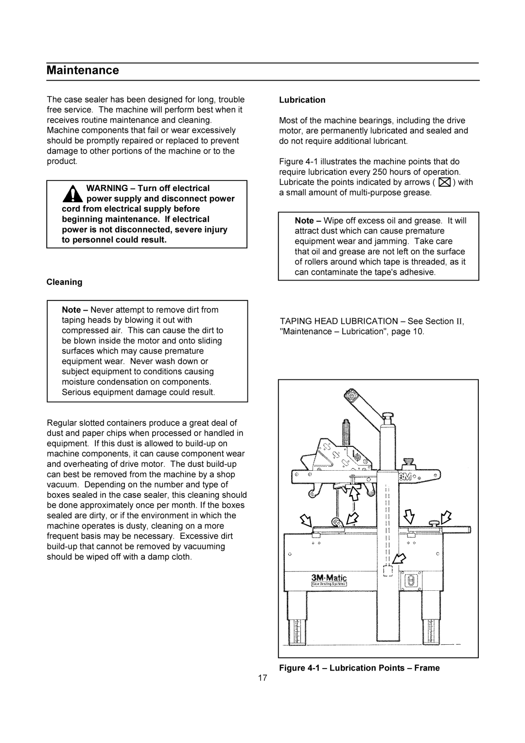 3M 200a manual Maintenance, Lubrication 