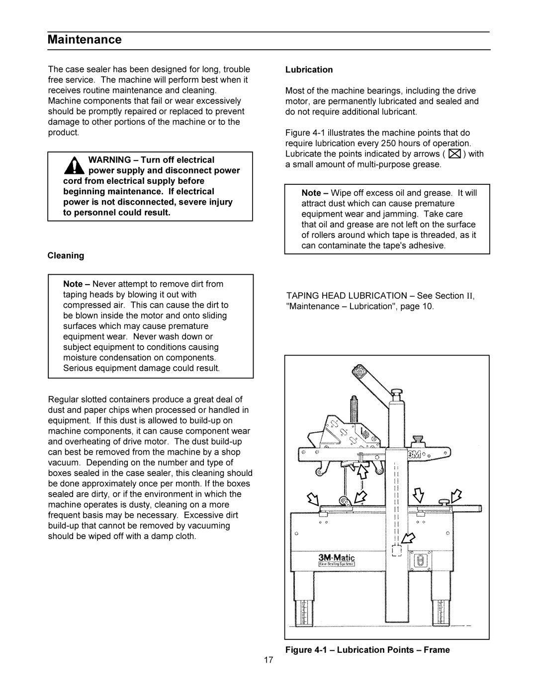 3M 200a manual Maintenance, Lubrication 