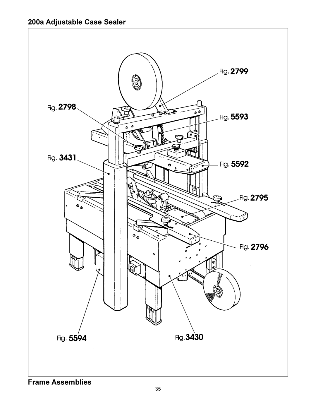 3M manual 200a Adjustable Case Sealer Frame Assemblies 