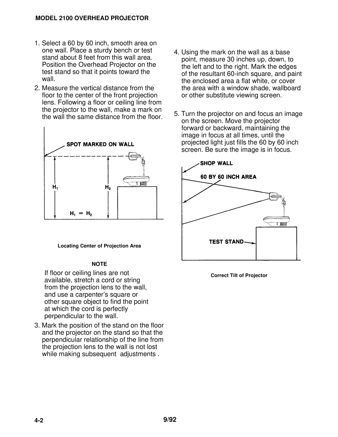 3M 2100 manual If floor or ceiling lines are not 