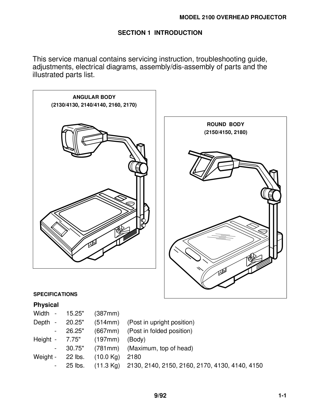 3M 2100 manual Introduction, Physical 