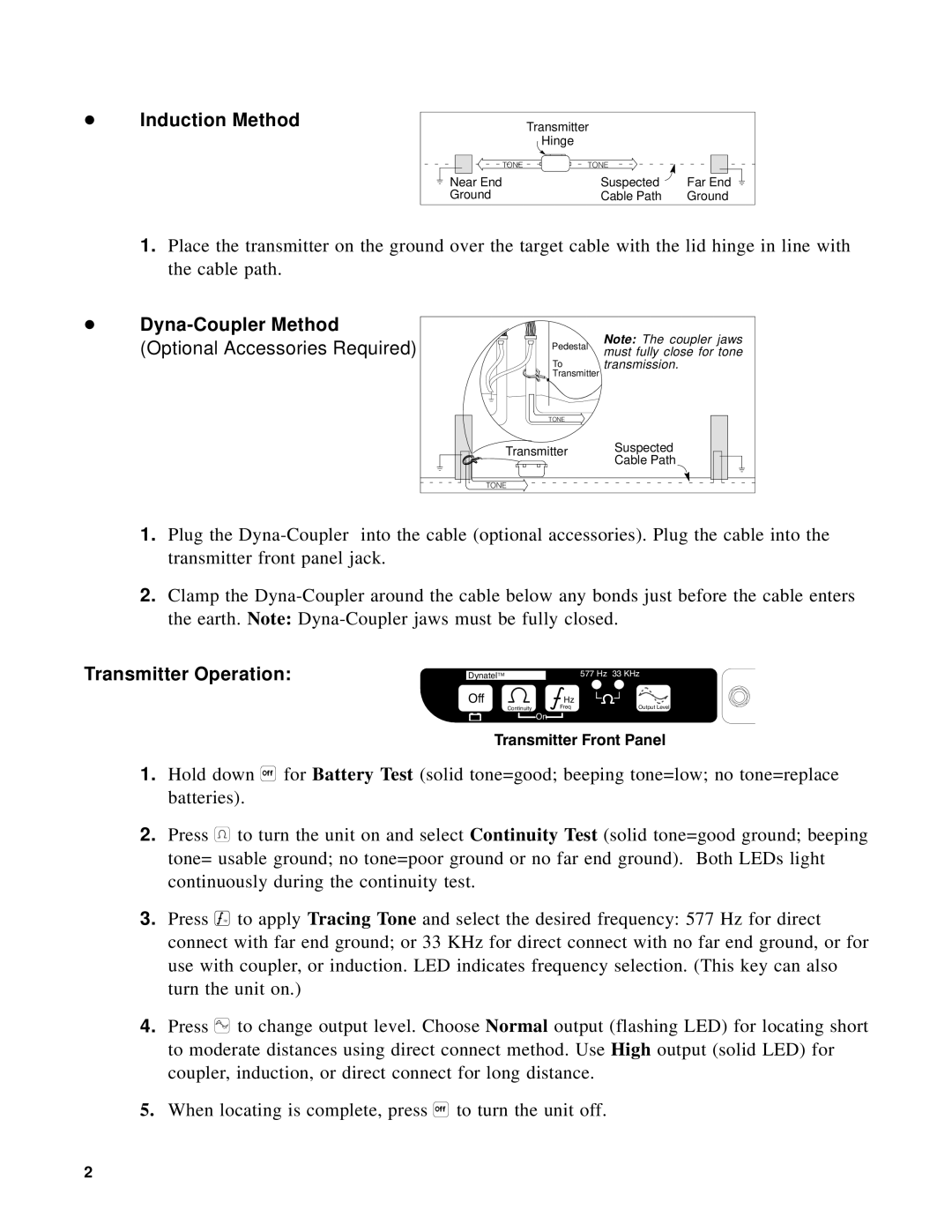 3M 2210 manual  Induction Method, Transmitter Operation 