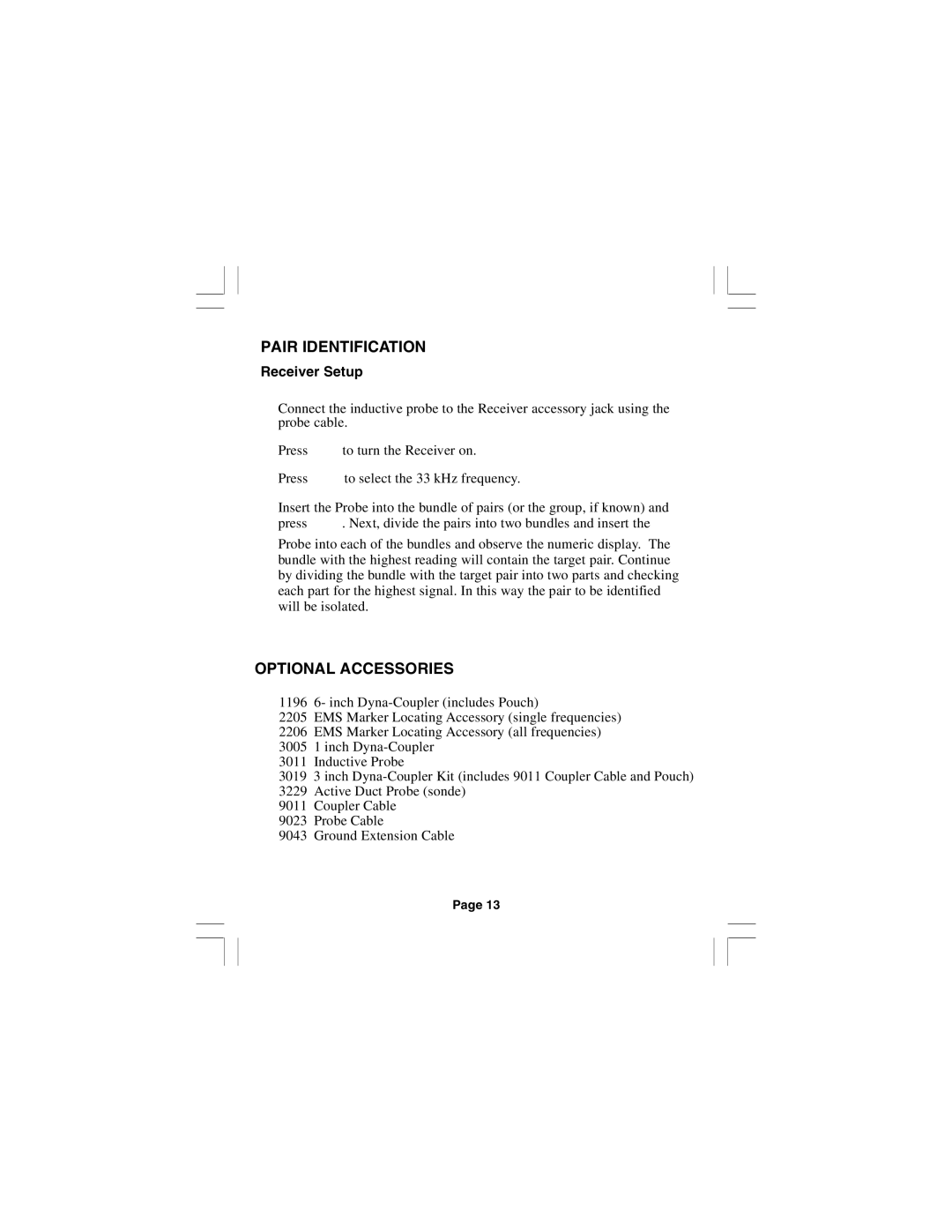 3M 2210E manual Pair Identification, Optional Accessories 