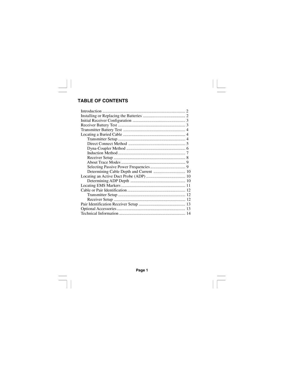 3M 2210E manual Table of Contents 