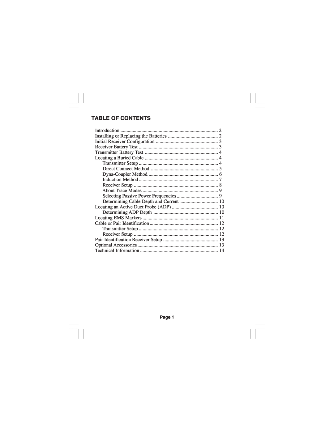 3M 2210E manual Table Of Contents 