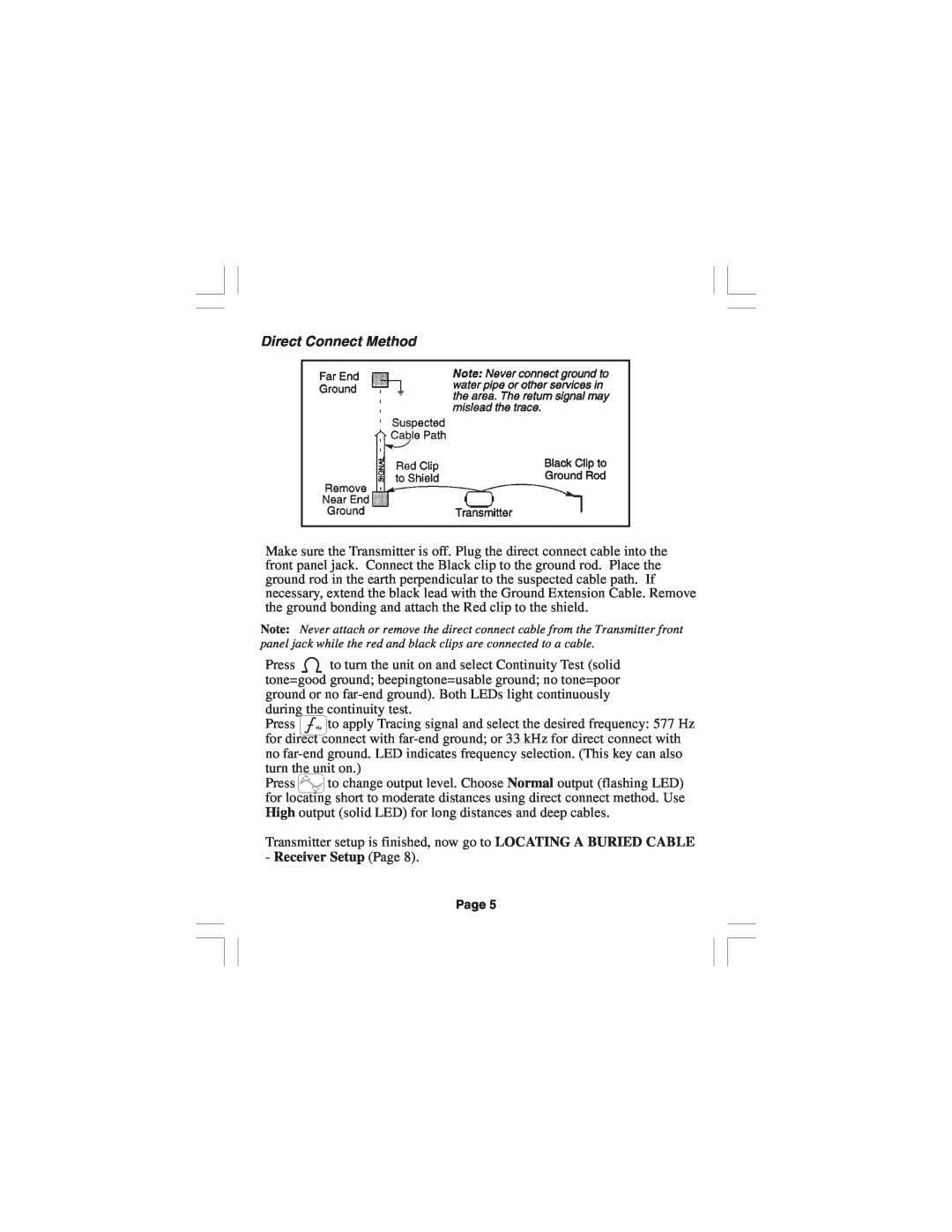 3M 2210E manual Direct Connect Method, Receiver Setup Page 