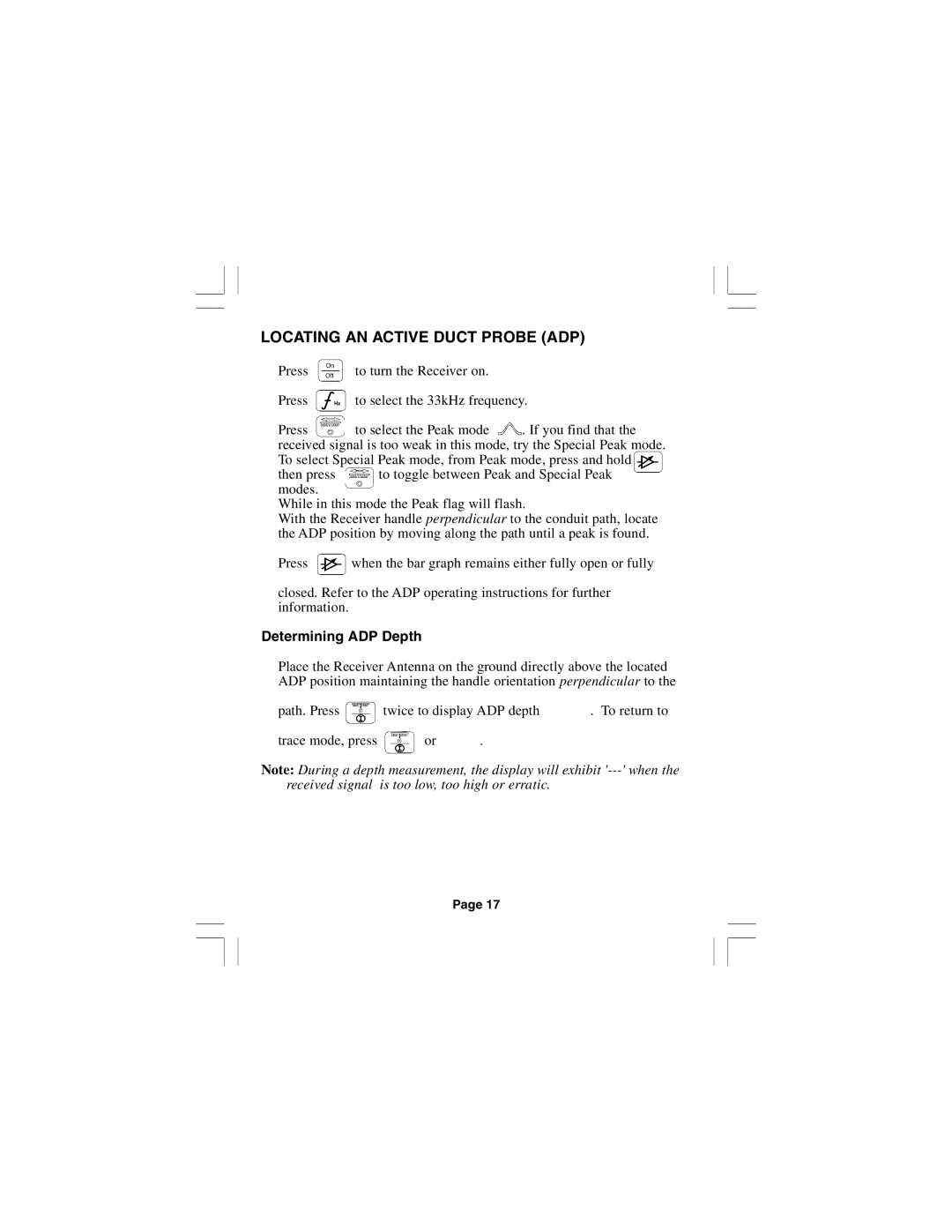 3M 2273 manual Locating AN Active Duct Probe ADP, Determining ADP Depth 