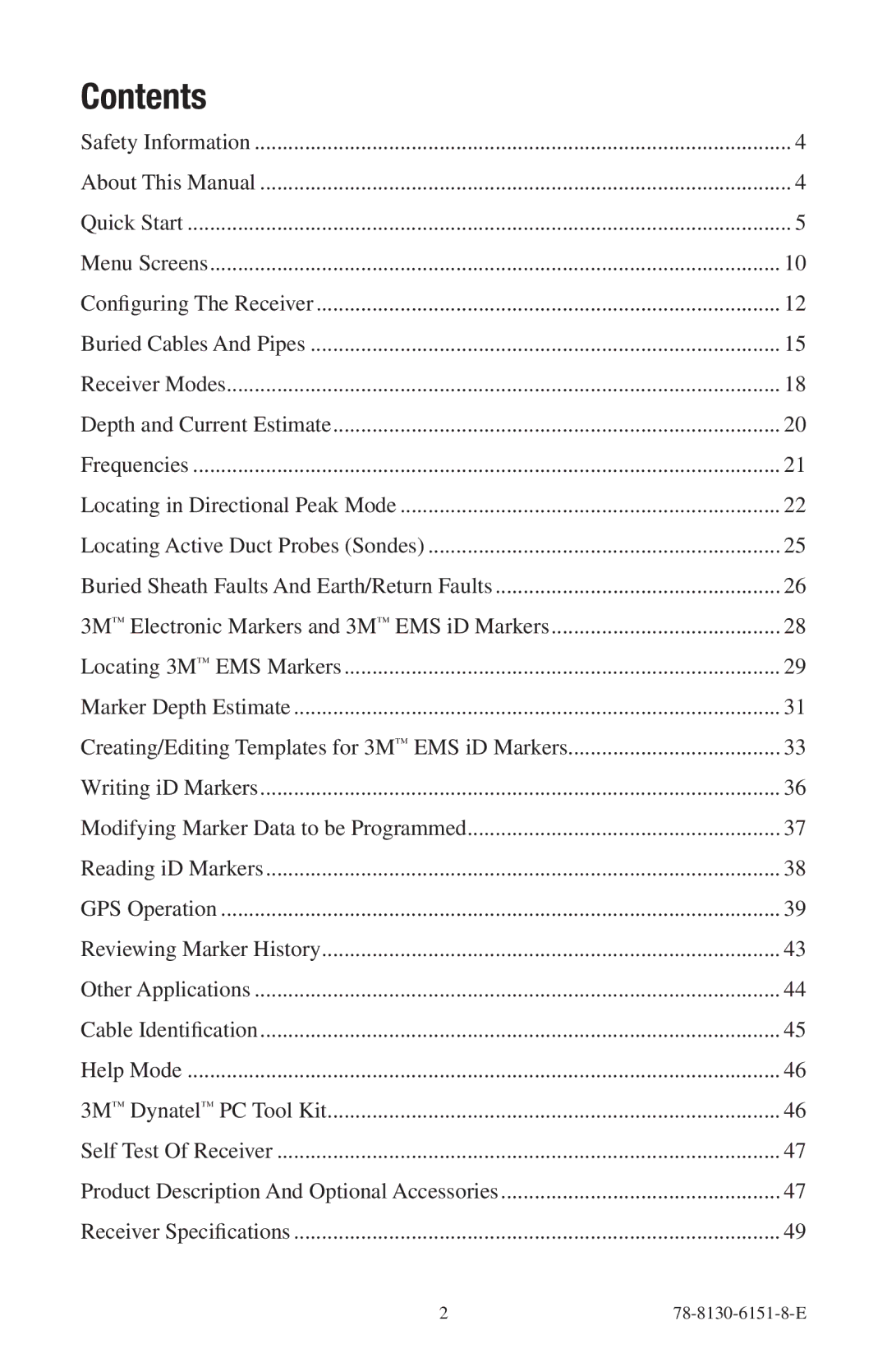 3M 2273ME-iD, 2250ME-iD manual Contents 