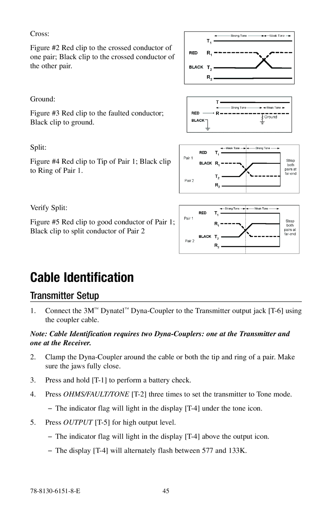 3M 2250ME-iD, 2273ME-iD manual Cable Identification, Transmitter Setup 