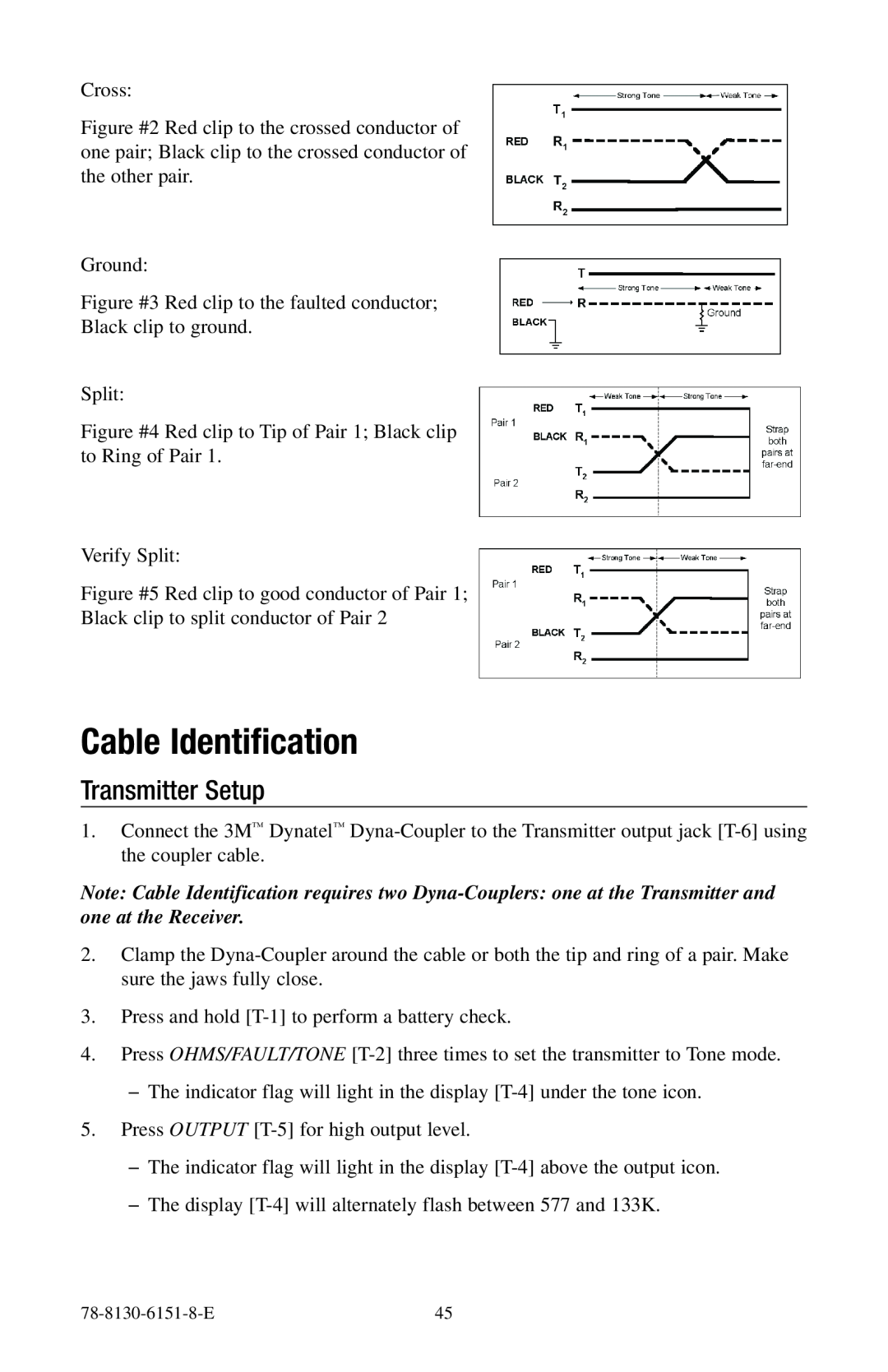 3M 2250ME-iD, 2273ME-iD manual Cable Identification, Transmitter Setup 