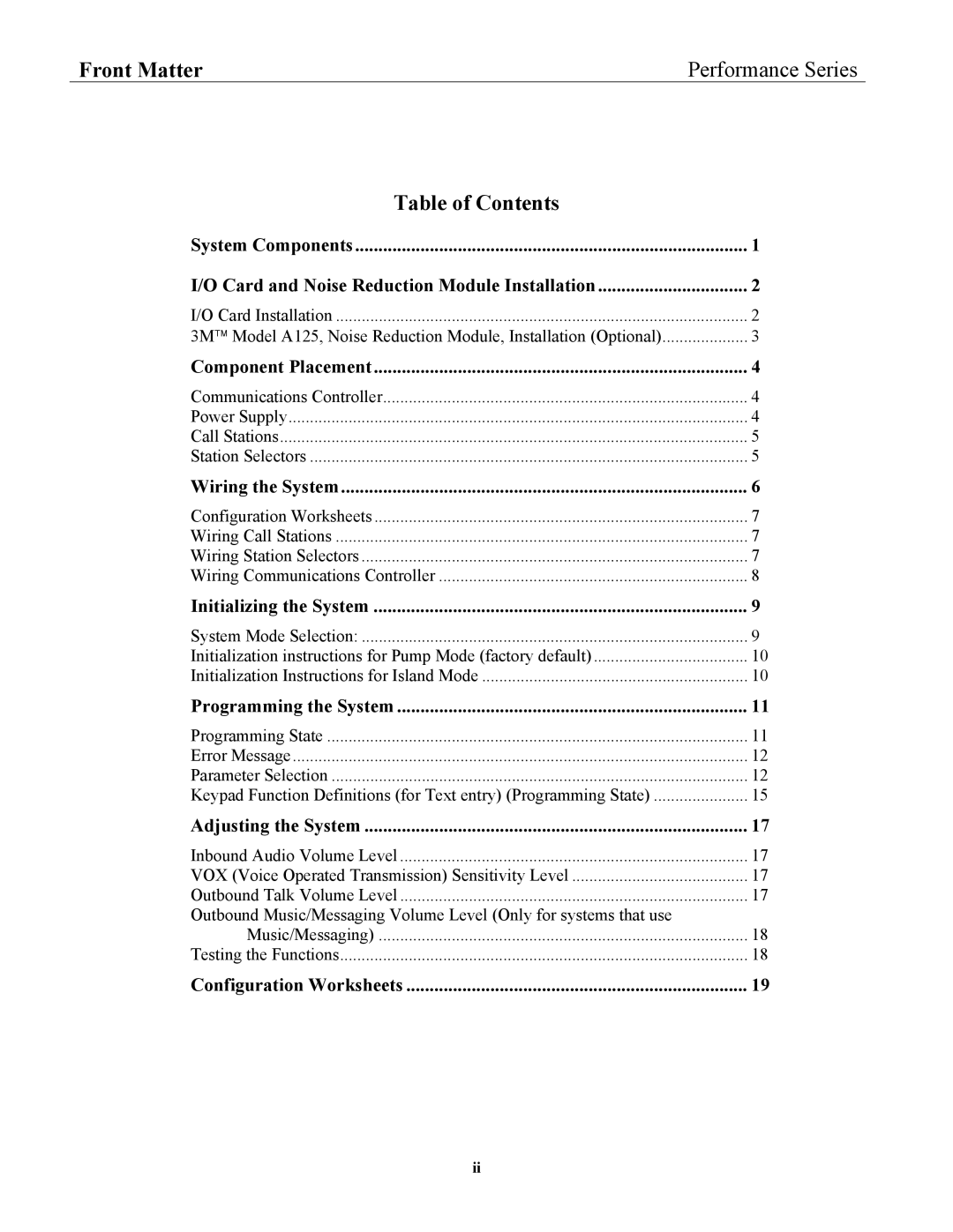 3M 2475, 2470 installation instructions Table of Contents 