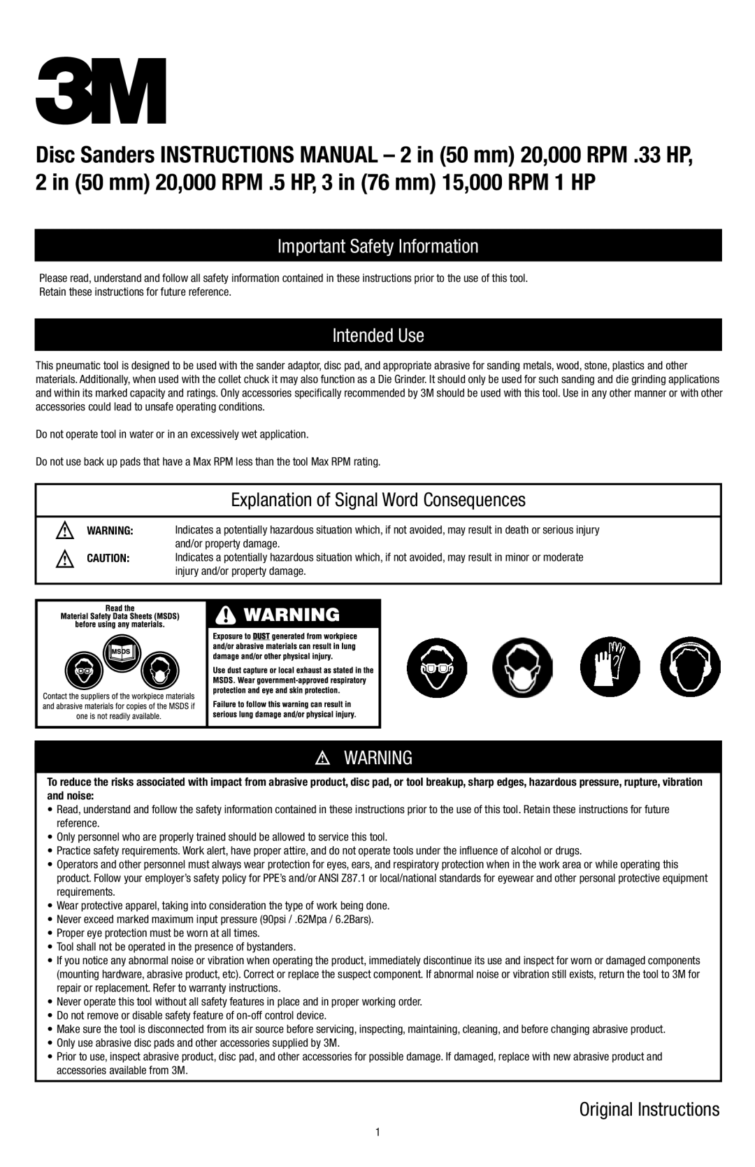 3M 20230, 25123 warranty Important Safety Information, Intended Use 