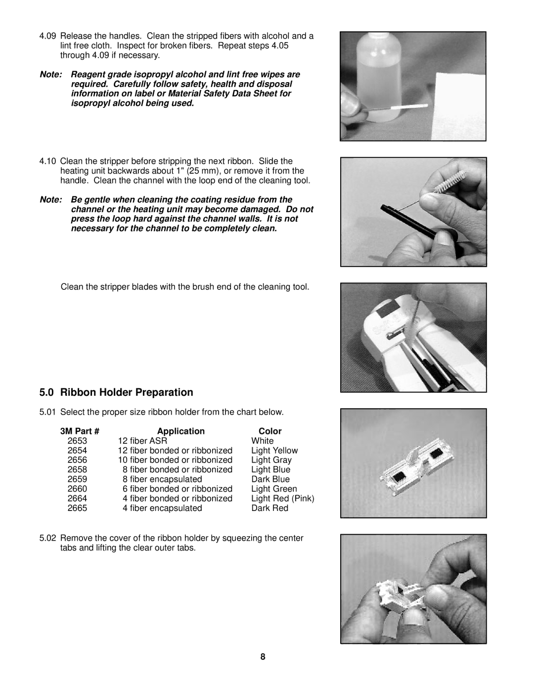 3M 2600 manual Ribbon Holder Preparation, Application Color 