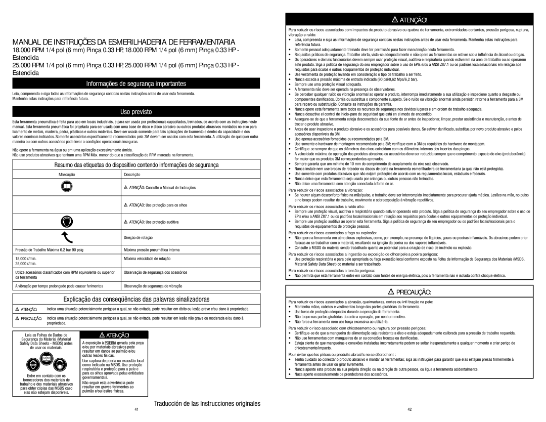 3M 28629 Informações de segurança importantes, Uso previsto, Explicação das conseqüências das palavras sinalizadoras 