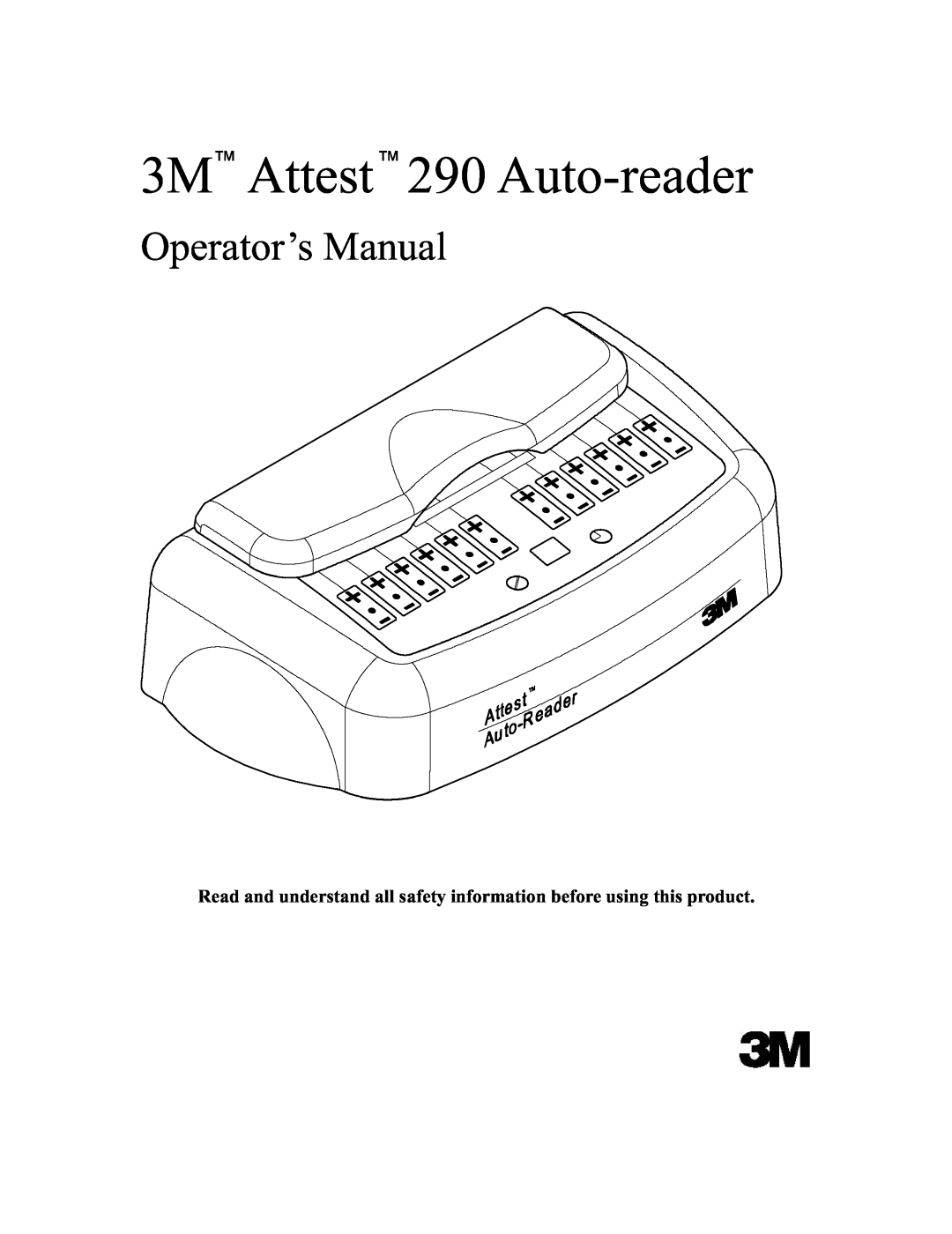 3M manual 3M Attest 290 Auto-reader, Operator’s Manual 