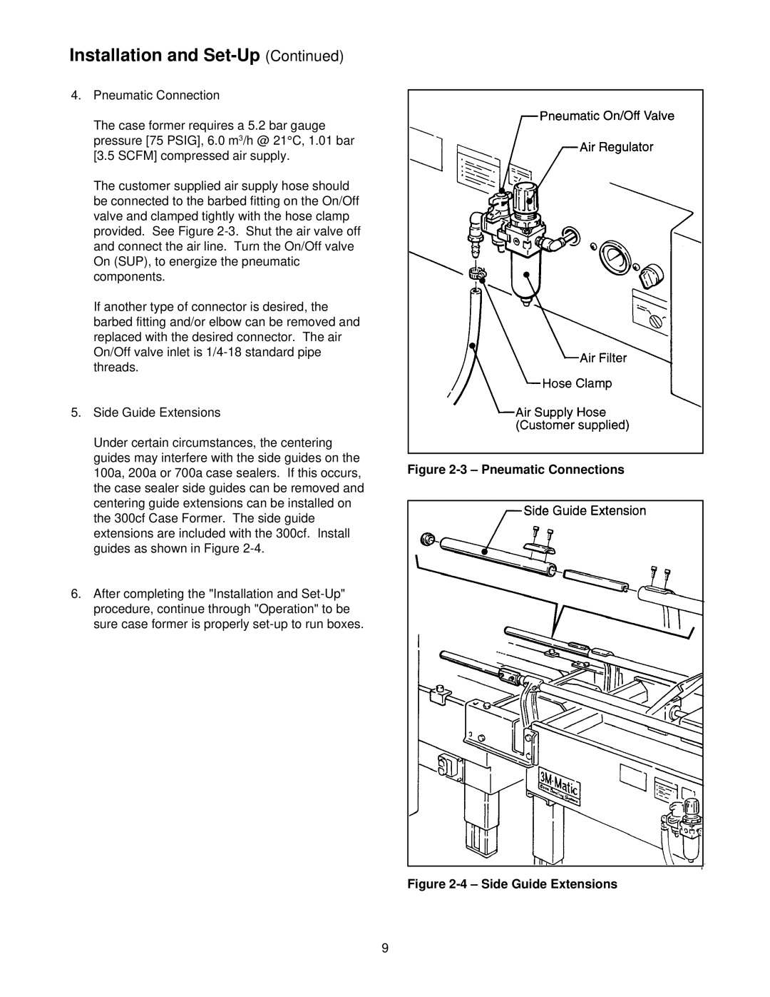 3M 300cf manual Pneumatic Connections 