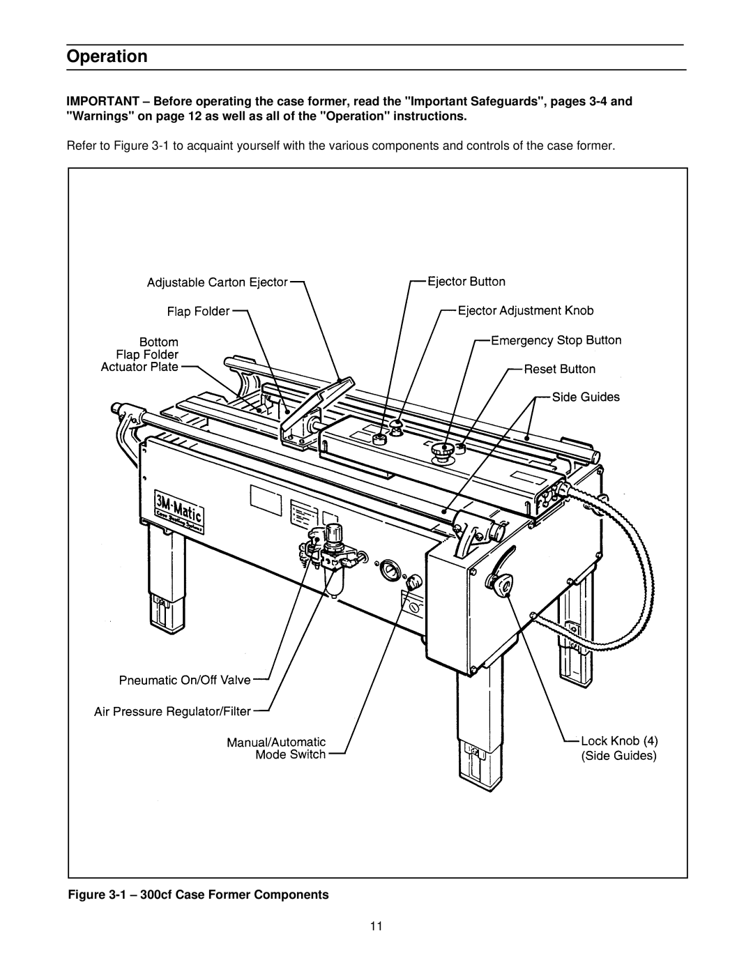 3M manual Operation, 300cf Case Former Components 