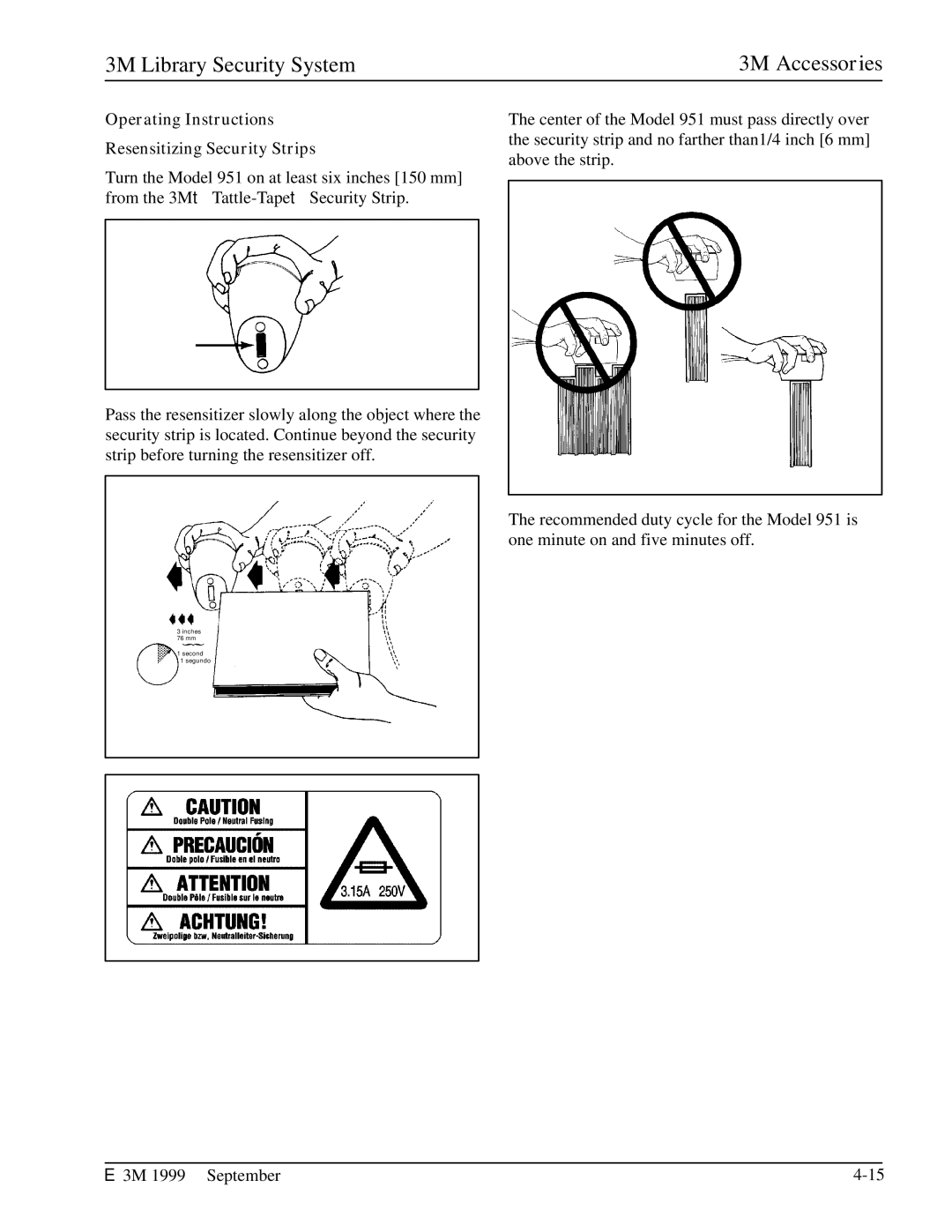 3M 3801, 3802, 3803, 3501, 2302, 3804, 3502, 2301 manual Operating Instructions Resensitizing Security Strips 