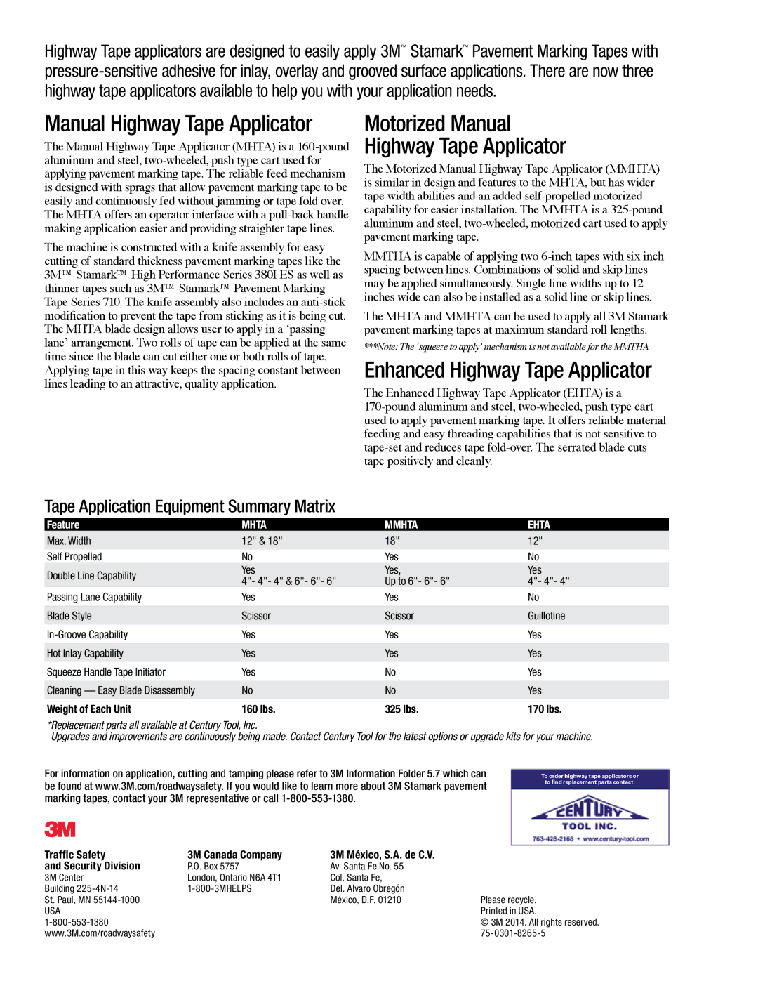 3M 380I manual Motorized Manual Highway Tape Applicator, Enhanced Highway Tape Applicator, Mhta Mmhta Ehta 