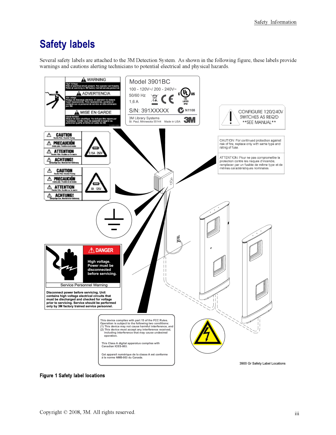 3M 3900 owner manual Safety labels 