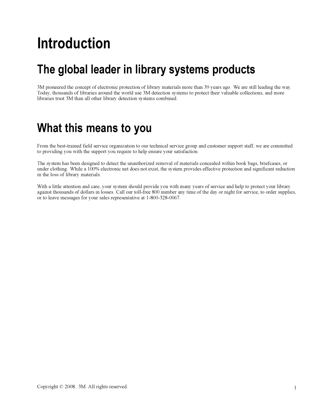 3M 3900 owner manual Introduction, Global leader in library systems products, What this means to you 