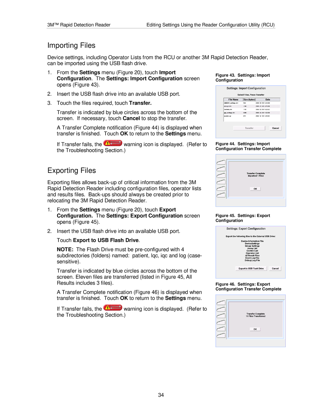 3M #3968, #3960 manual Importing Files, Exporting Files 