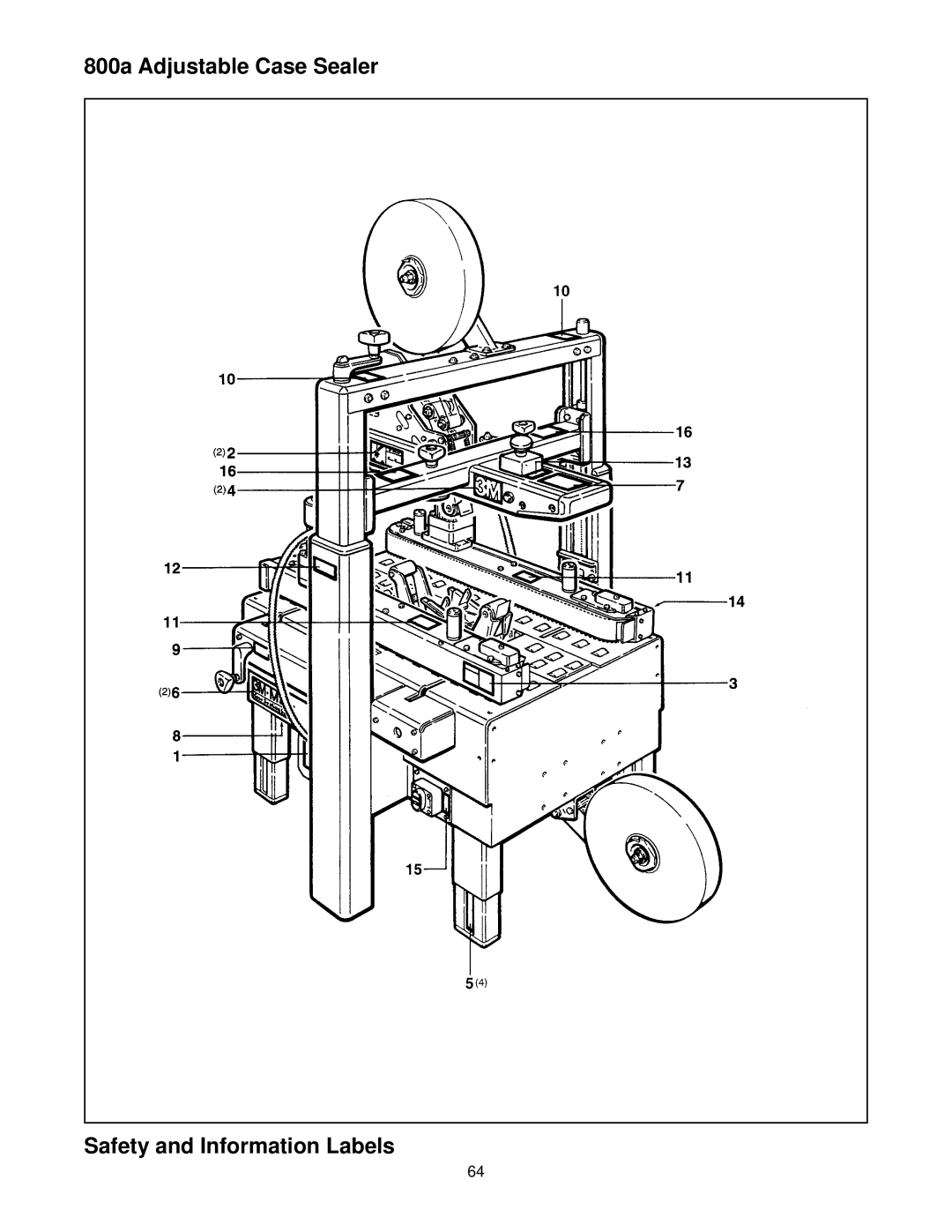 3M 39600 manual 800a Adjustable Case Sealer Safety and Information Labels 