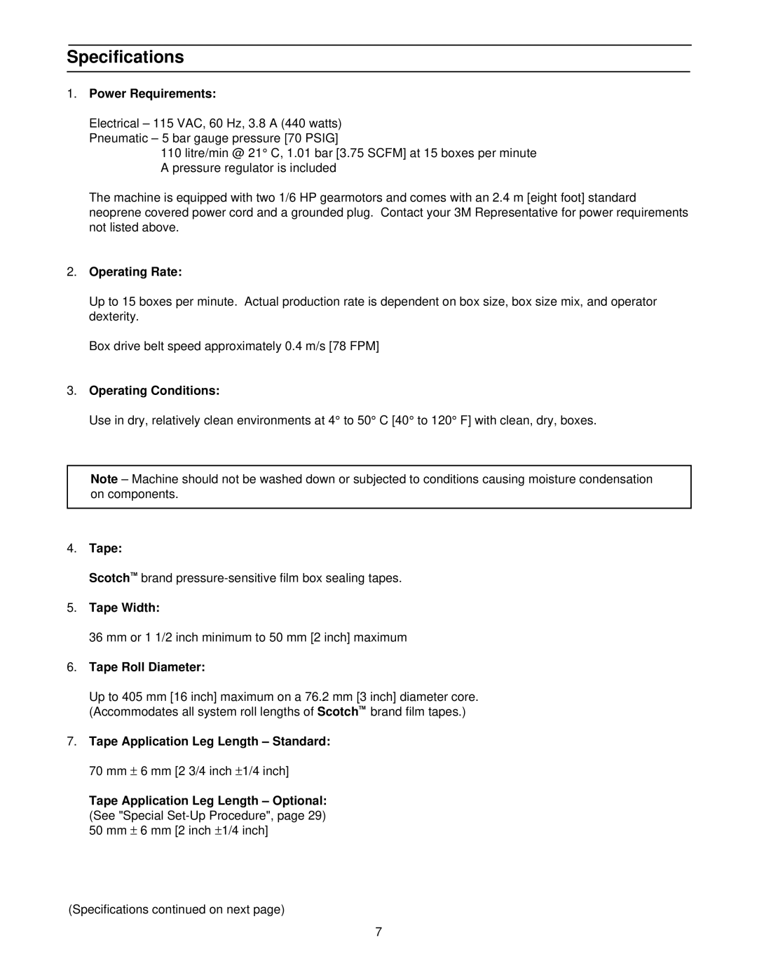 3M 39600 manual Specifications 