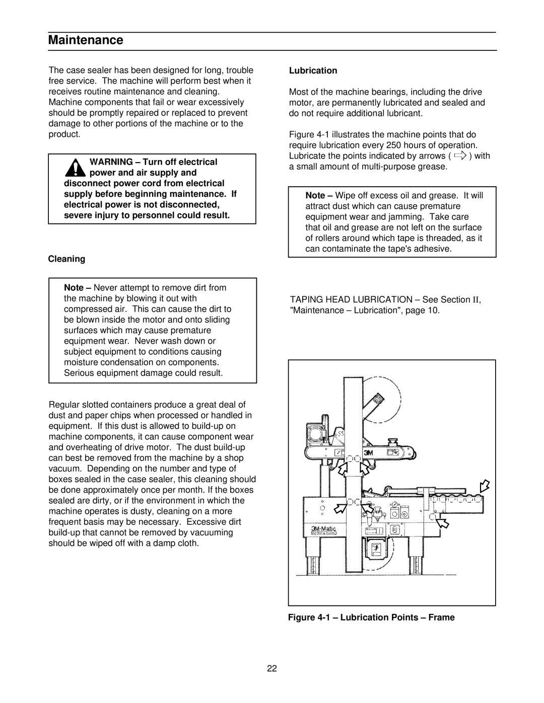 3M 39600 manual Maintenance, Lubrication 