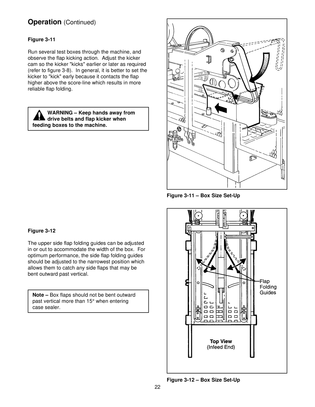 3M 39600 manual Feeding boxes to the machine, Box Size Set-Up 