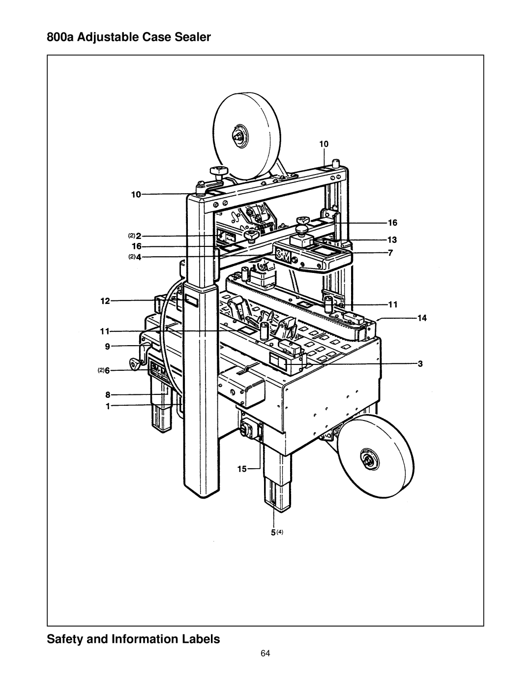 3M 39600 manual 800a Adjustable Case Sealer Safety and Information Labels 