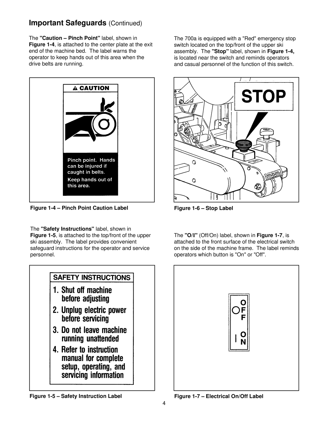 3M 39600 manual Pinch Point Caution Label Safety Instructions label, shown 