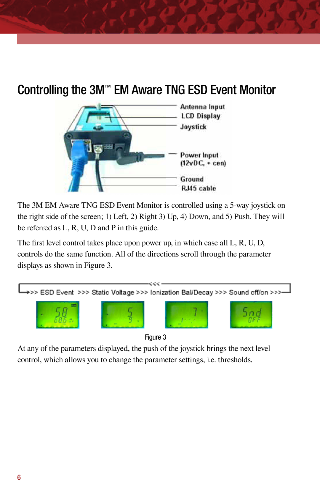 3M 3M034-3-TNG, 3M034-030-TNG and 3M034-031-TNG manual Controlling the 3M EM Aware TNG ESD Event Monitor 