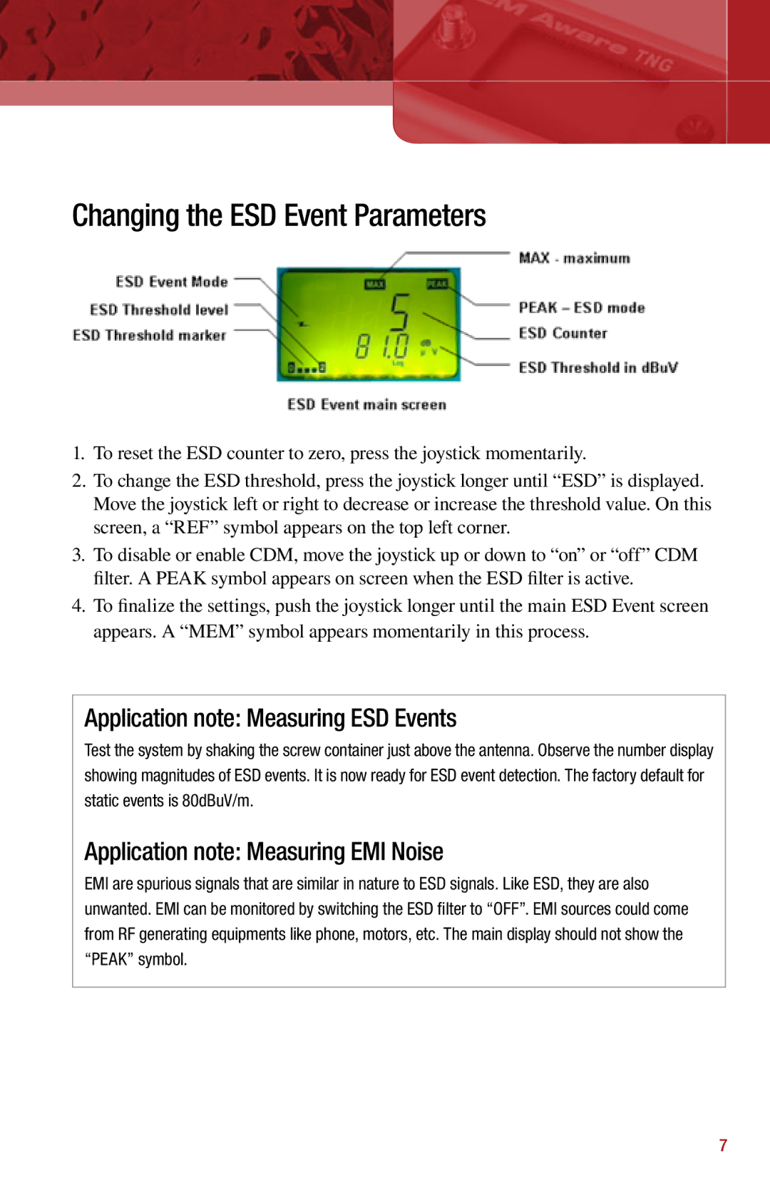 3M 3M034-030-TNG and 3M034-031-TNG, 3M034-3-TNG Changing the ESD Event Parameters, Application note Measuring ESD Events 