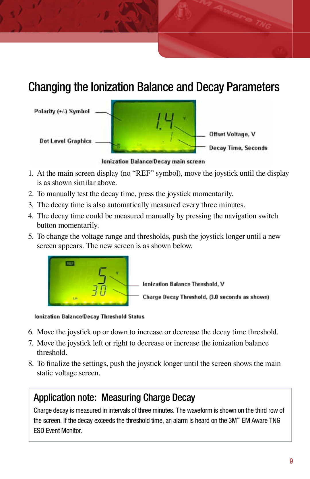 3M 3M034-030-TNG and 3M034-031-TNG, 3M034-3-TNG manual Changing the Ionization Balance and Decay Parameters 