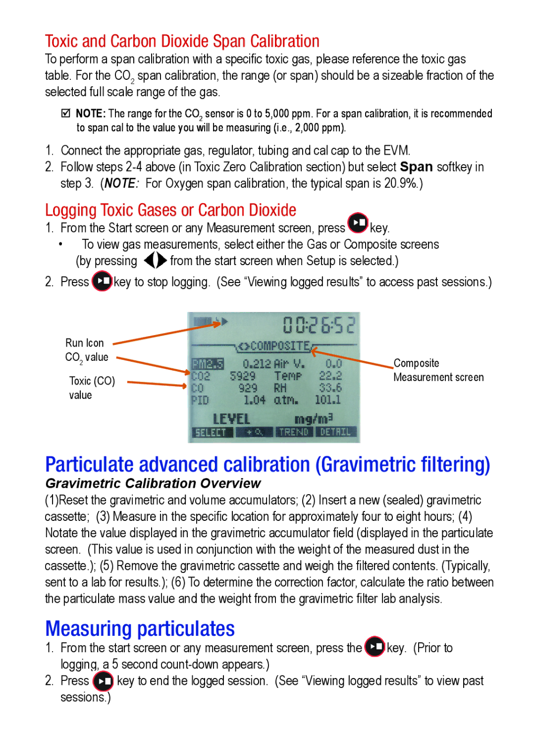 3M 3MTM Measuring particulates, Toxic and Carbon Dioxide Span Calibration, Logging Toxic Gases or Carbon Dioxide 