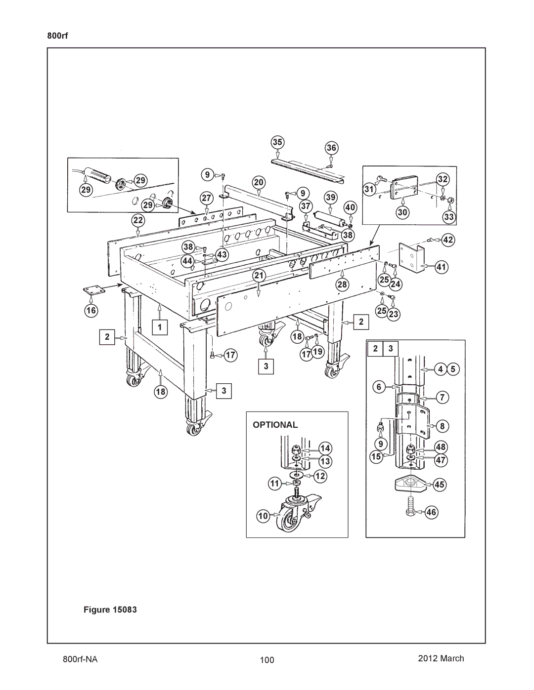 3M 40800 manual Optional, 800rf-NA 100 March 