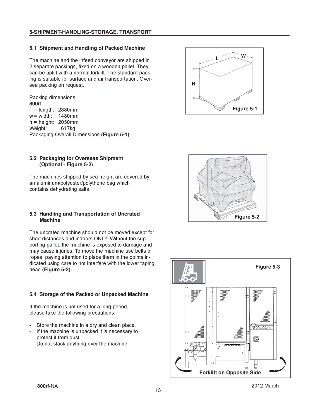 3M 800rf, 40800 manual SHIPMENT-HANDLING-STORAGE, Transport 