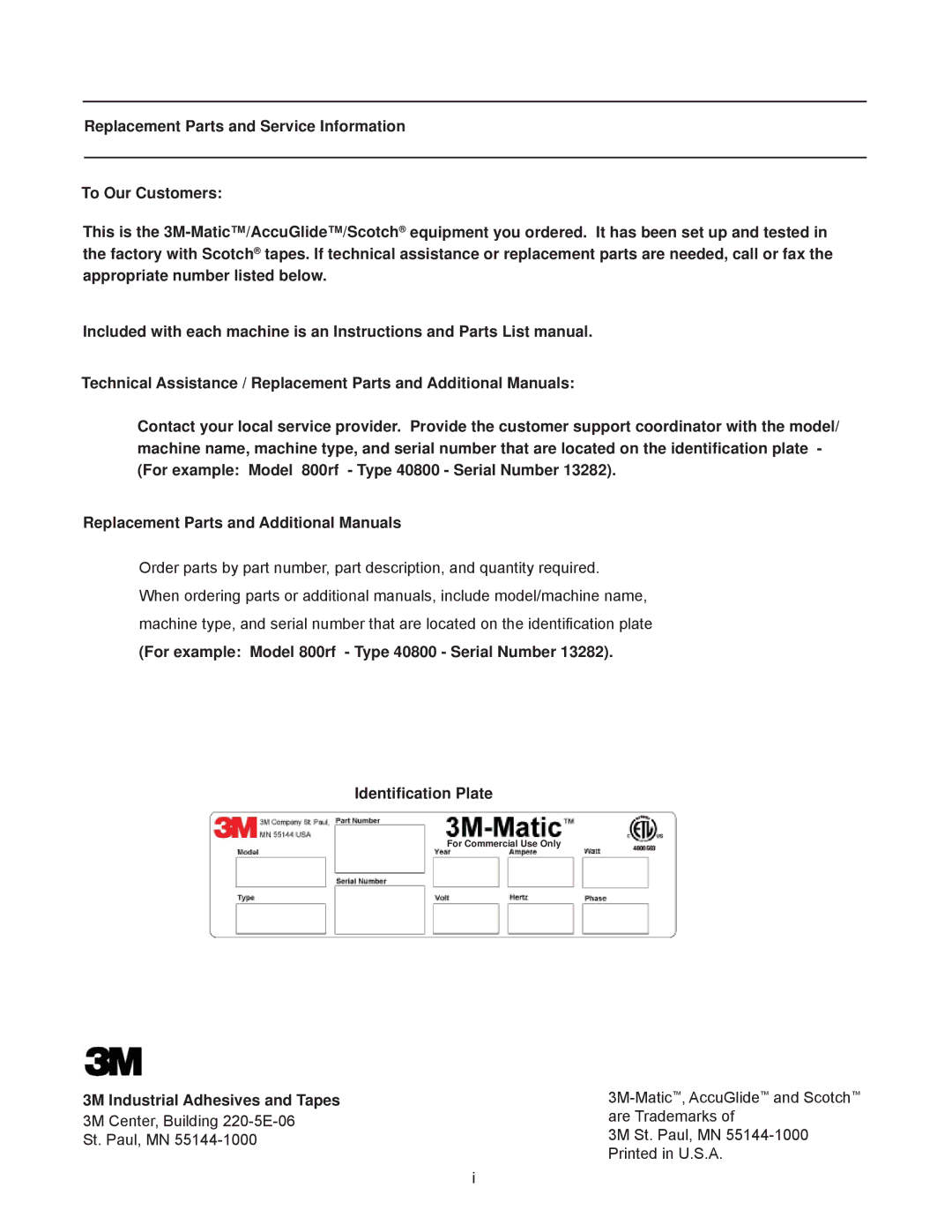 3M 800rf, 40800 manual Industrial Adhesives and Tapes 