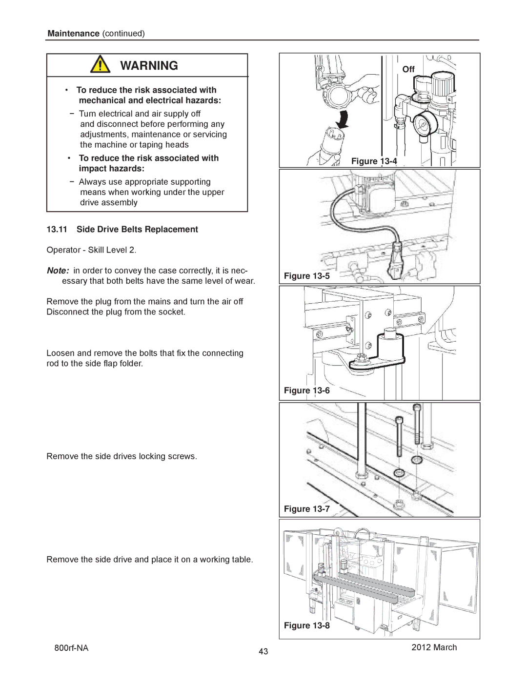 3M 800rf, 40800 manual To reduce the risk associated with impact hazards, Off 