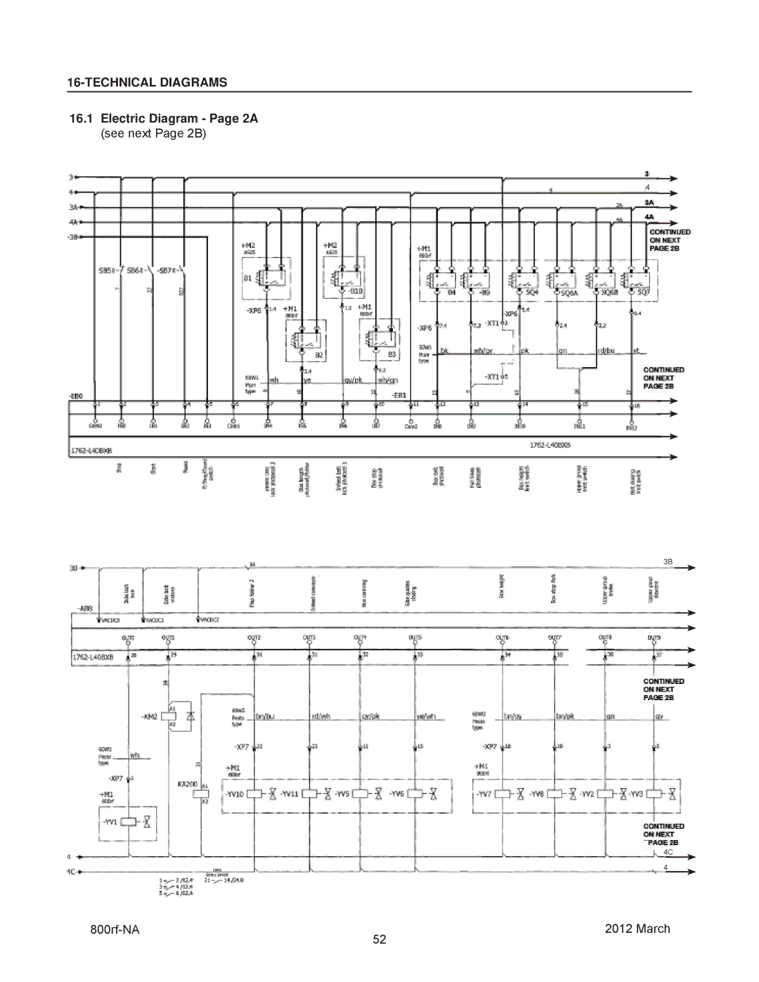 3M 40800, 800rf manual Technical Diagrams, Electric Diagram Page 2A see next Page 2B 